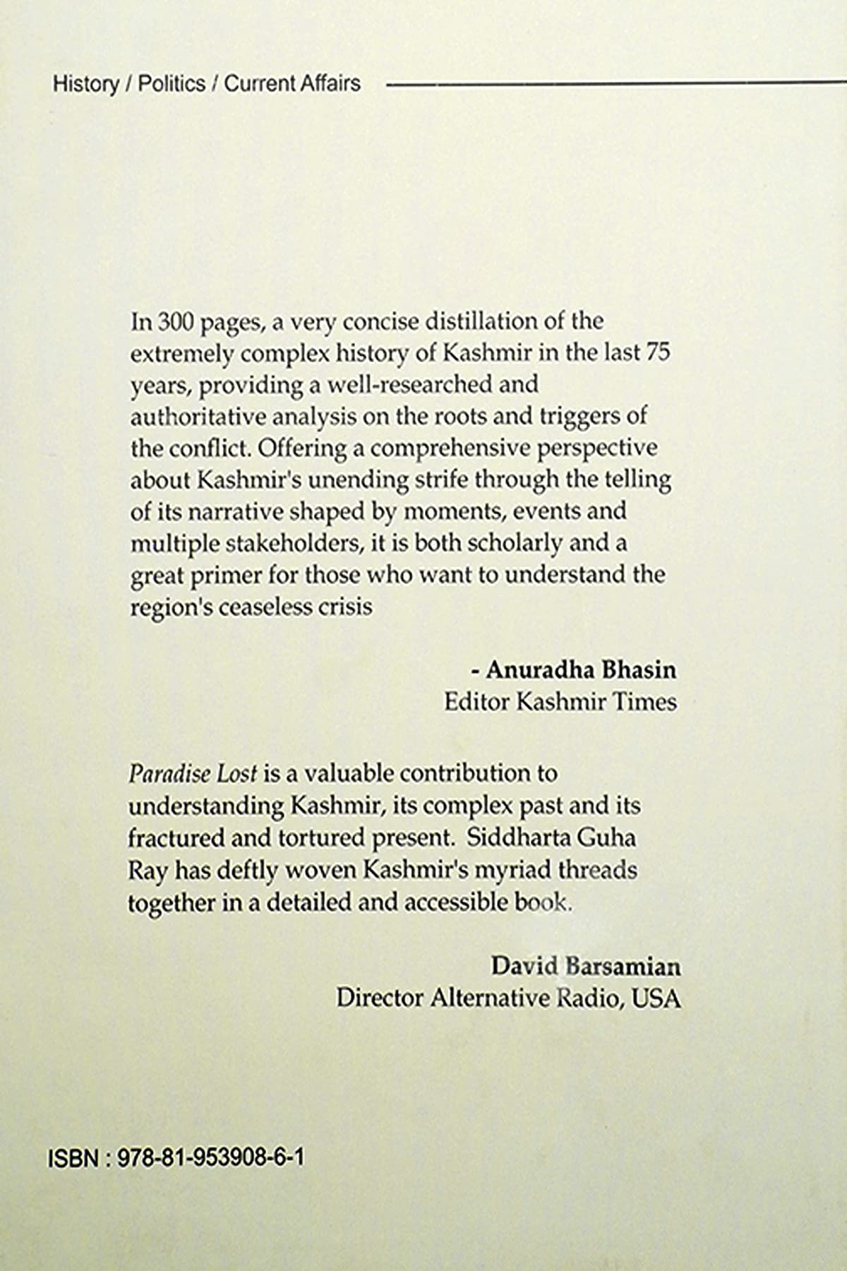 PARADISE LOST - Back Cover