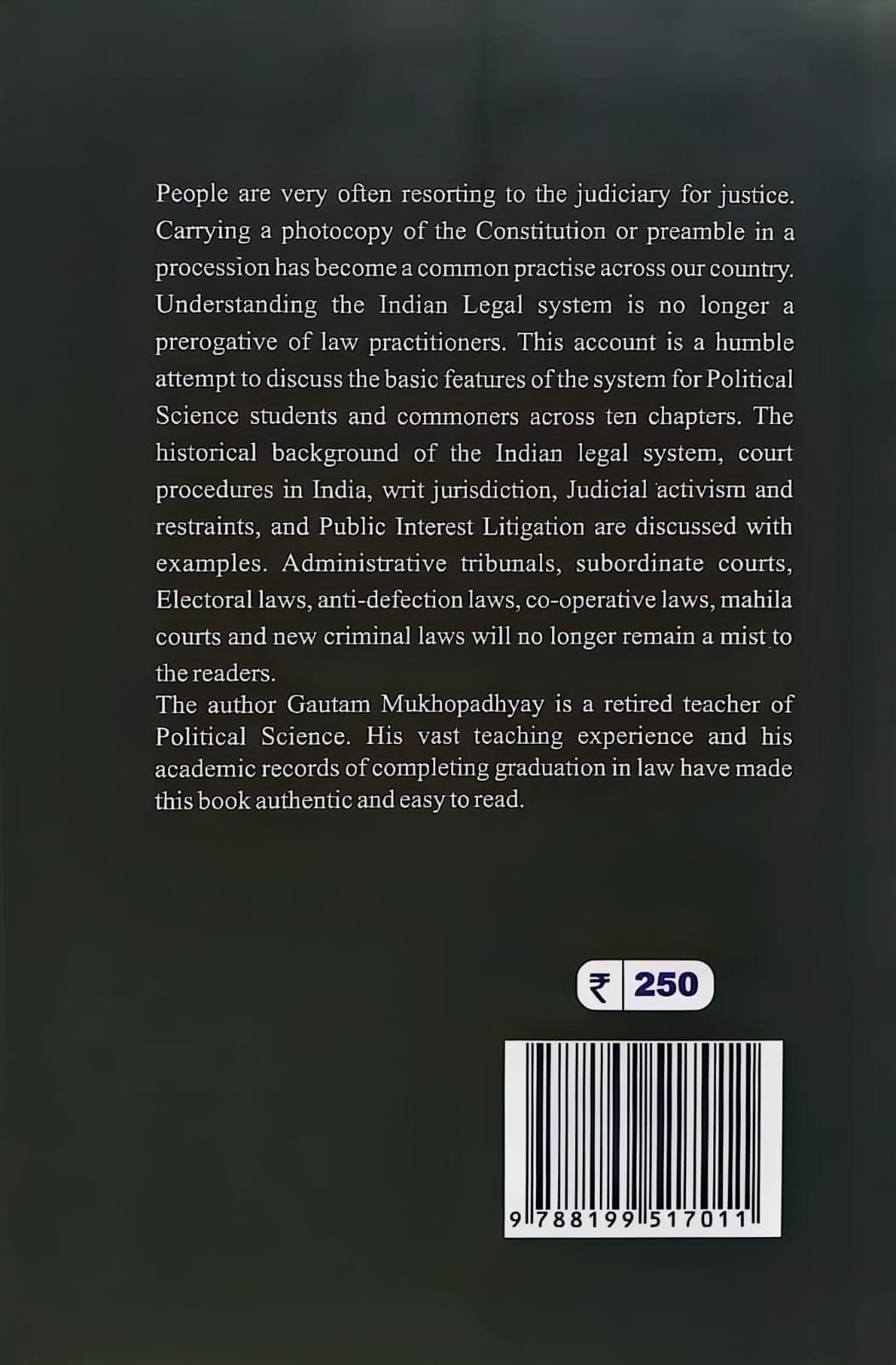UNDERSTANDING THE INDIAN LEGAL SYSTEM - Back Cover