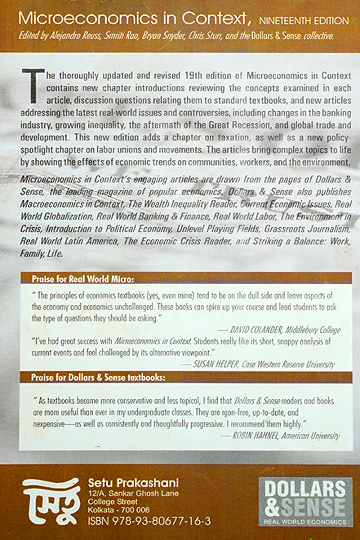 MICROECONOMICS IN CONTEXT - Back Cover