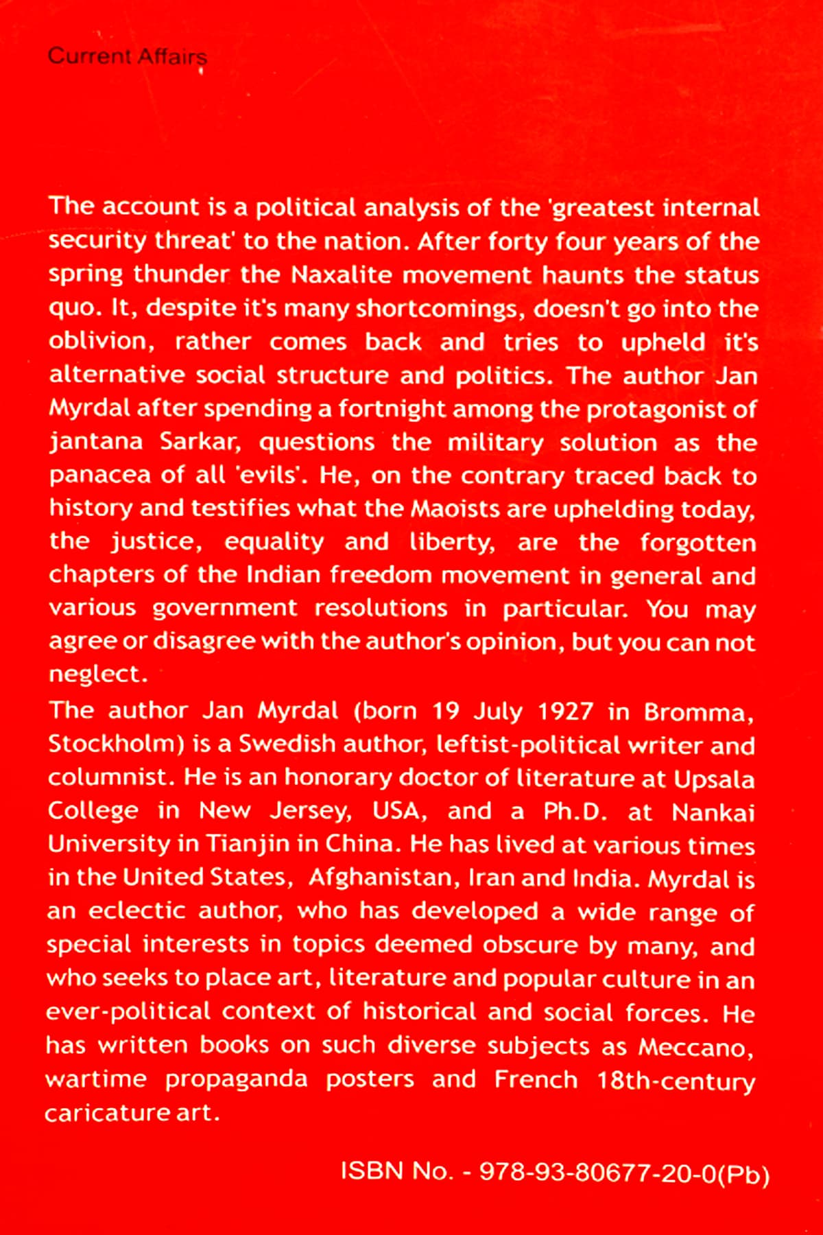 RED STAR OVER INDIA - Back Cover
