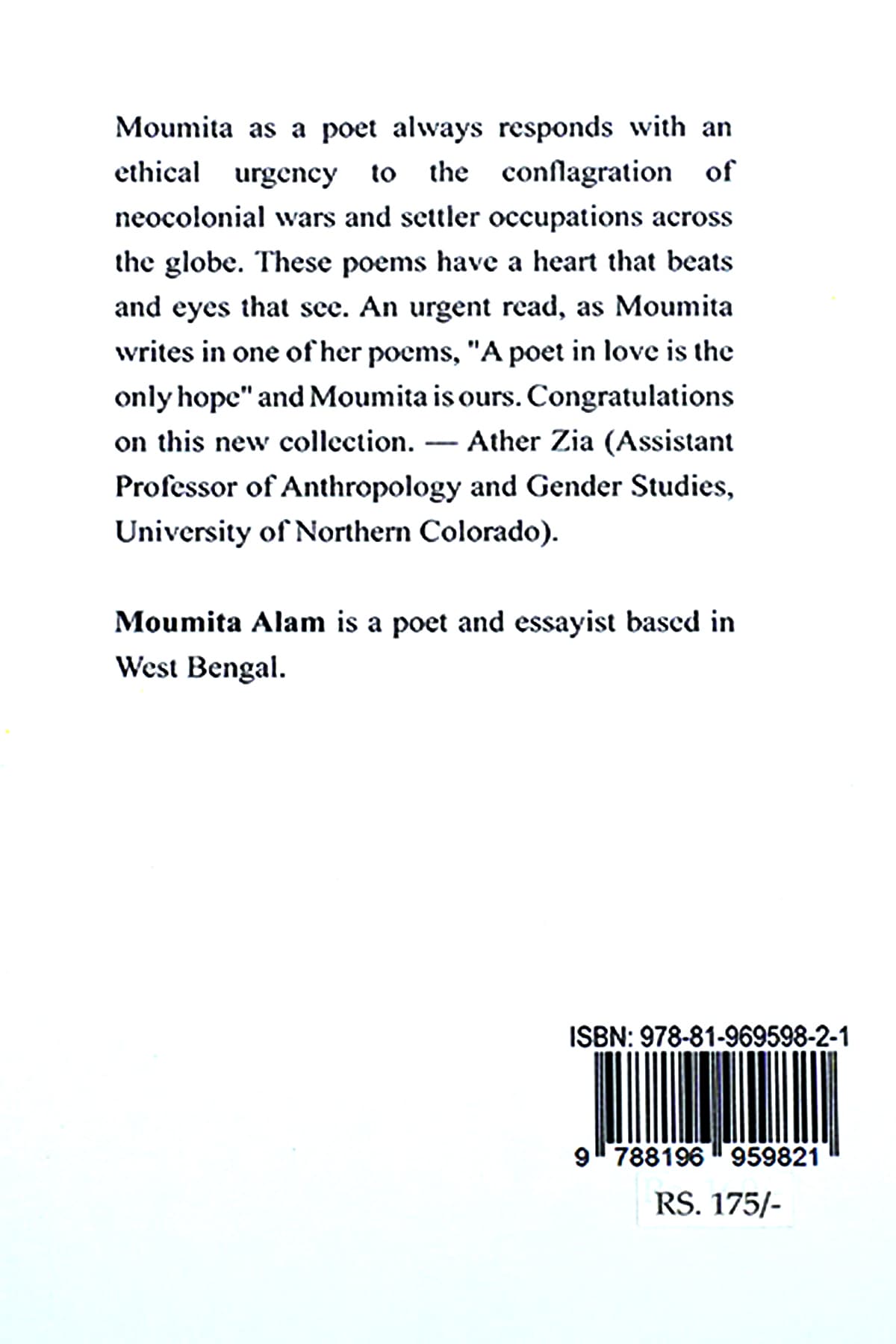 THE SMELL OF AZADI - Back Cover