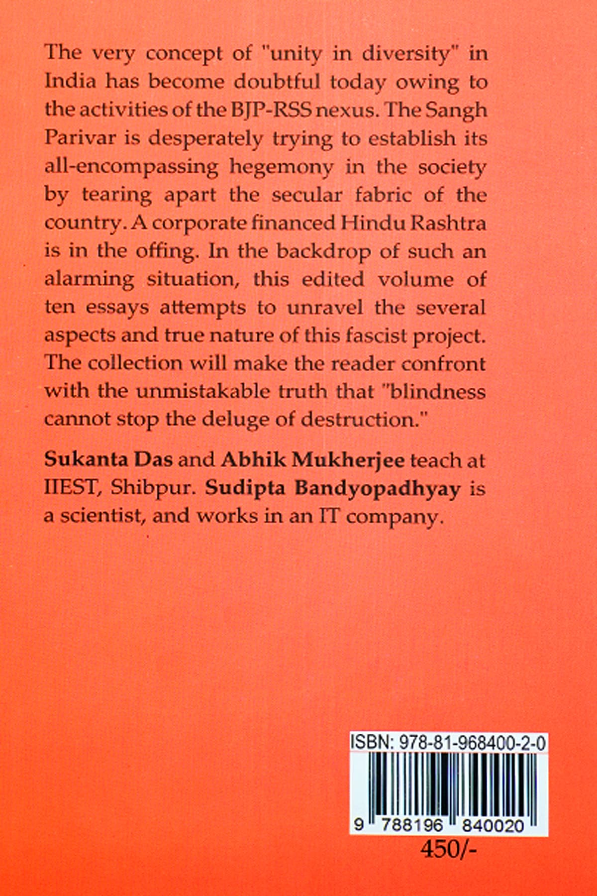 HINDU RASHTRA - Back Cover